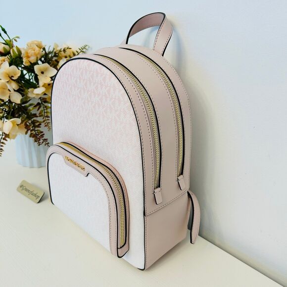 Michael Kors Jaycee Medium Ombré Signature Logo Backpack Powder Blush - Picture 2 of 9